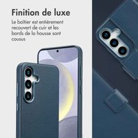 Accezz Étui de télephone portefeuille en cuir 2-en-1 avec MagSafe Samsung Galaxy S25 Plus - Nightfall Blue