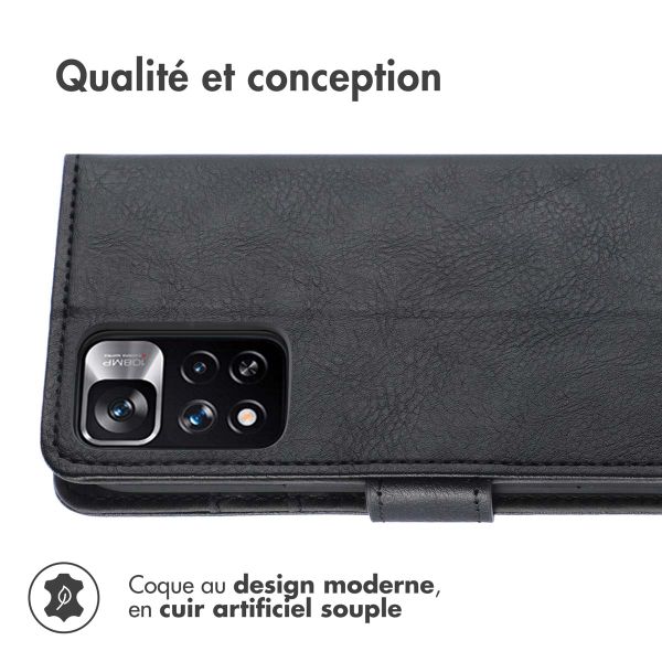 imoshion Étui de télephone portefeuille de luxe Xiaomi Redmi Note 11 Pro - Noir