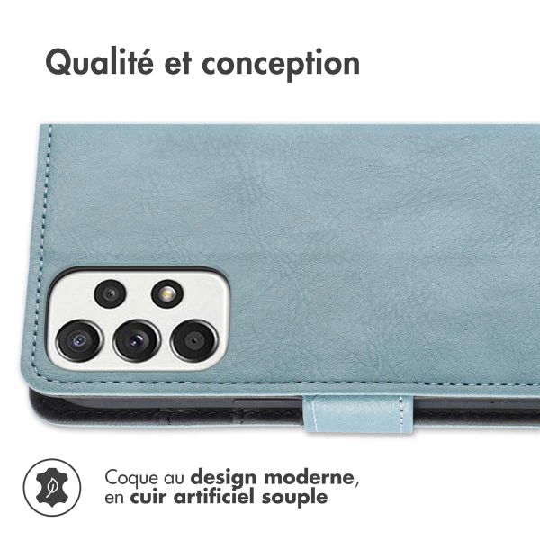 imoshion Étui de télephone portefeuille de luxe Samsung Galaxy A53 - Bleu clair