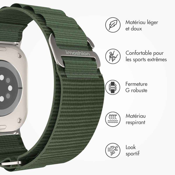 imoshion Bracelet en nylon Alpine Apple Watch | 38/40/41/42 mm - Vert