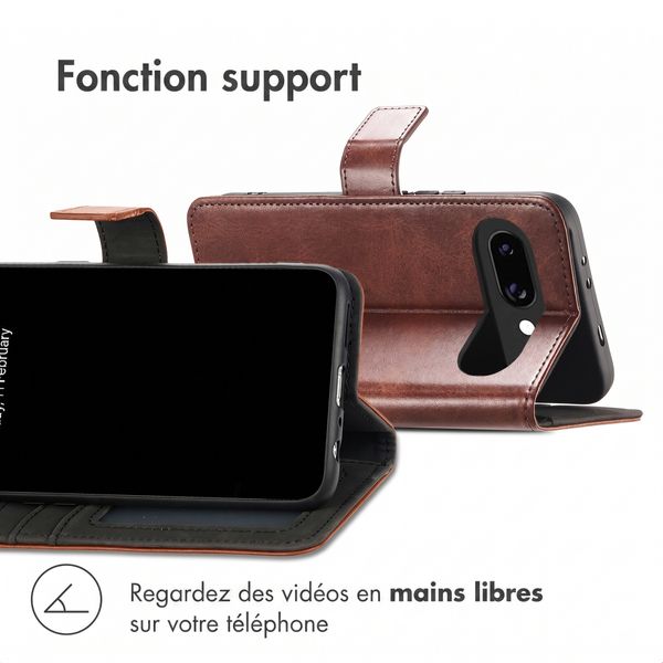 imoshion Étui de télephone portefeuille de luxe Google Pixel 9A - Marron foncé