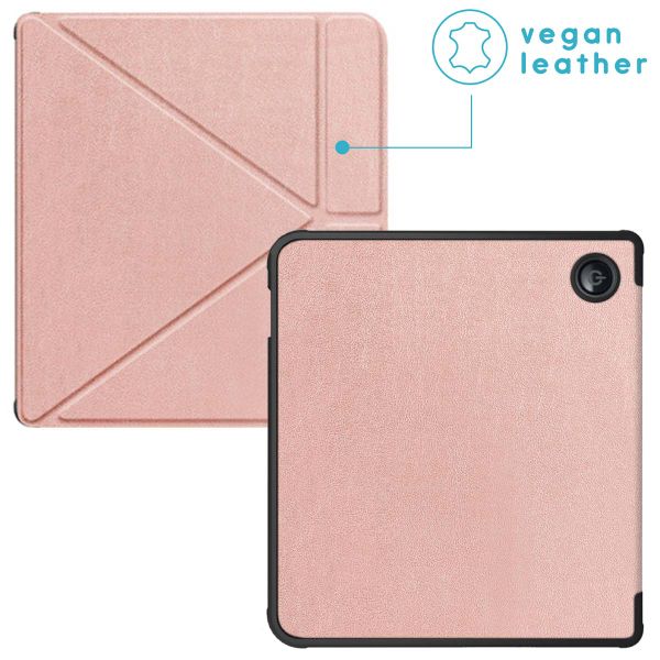 imoshion Étui de liseuse portefeuille Pliable Kobo Libra 2 / Tolino Vision 6 - Rose Doré