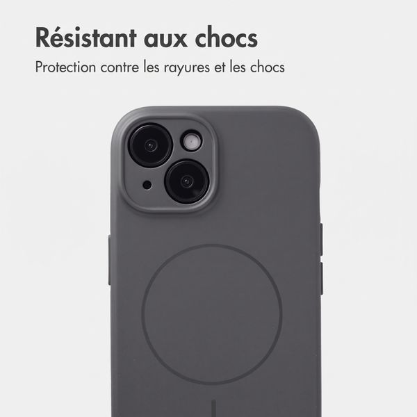 Accezz Coque Grip avec MagSafe Apple iPhone 15 - Gris