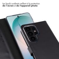 Selencia Étui portefeuille en cuir véritable Samsung Galaxy S26 Ultra - Noir