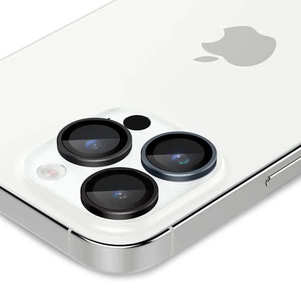 Spigen Optik Pro EZ Fit Lens Protector - Protection d'objectif de caméra (lot de 2) Apple iPhone 16 Pro (Max) / 15 Pro (Max) - Zero One