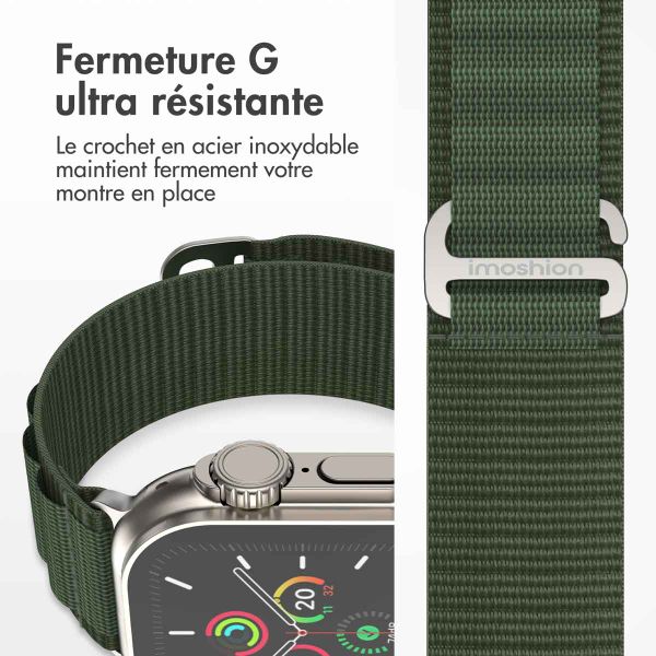imoshion Bracelet en nylon Alpine Apple Watch | 44/45/46/49 mm - Vert