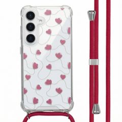 imoshion Coque Design avec cordon Samsung Galaxy S25 - Dusty Rose Connected Hearts