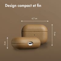 Accezz Coque en cuir véritable  Apple Airpods Pro - Taupe