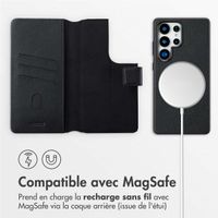 Accezz Étui de télephone portefeuille en cuir 2-en-1 avec MagSafe Samsung Galaxy S25 Ultra - Onyx Black