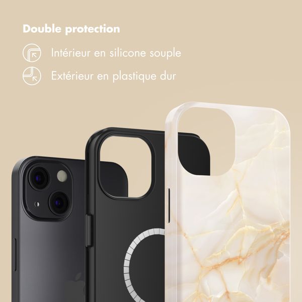 Selencia Coque arrière Vivid avec MagSafe Apple iPhone 13 - Golden Beige Marble
