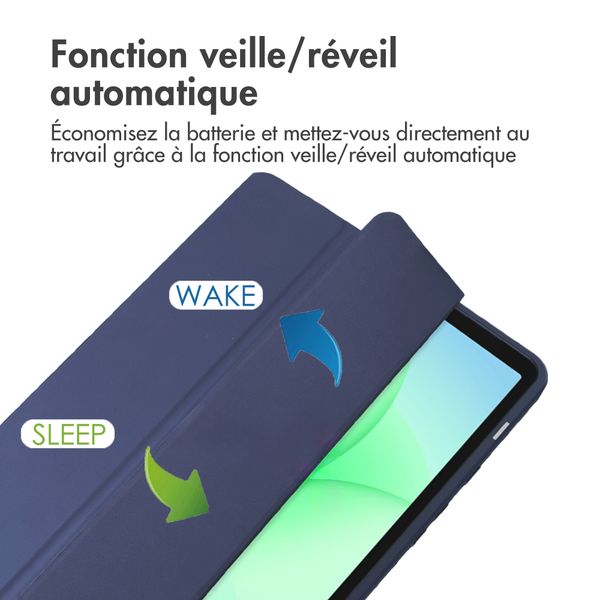 imoshion Coque tablette rigide Trifold Samsung Galaxy Tab A11 / A9 8.7 pouces - Bleu foncé