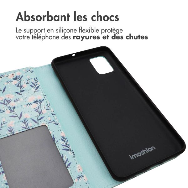imoshion Étui de télephone portefeuille Design Samsung Galaxy A51 - Blue Flowers