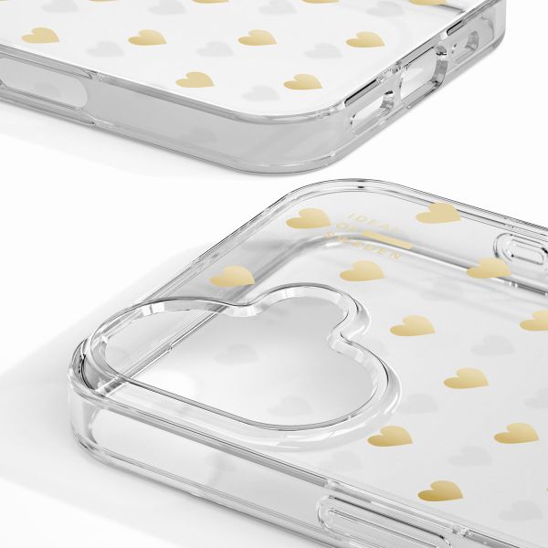 iDeal of Sweden Coque Clear MagSafe Apple iPhone 16 - Golden Hearts