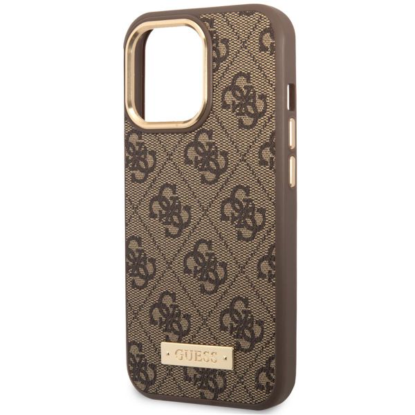Guess Coque 4G Logo Monogram MagSafe Apple iPhone 14 Pro - Marron