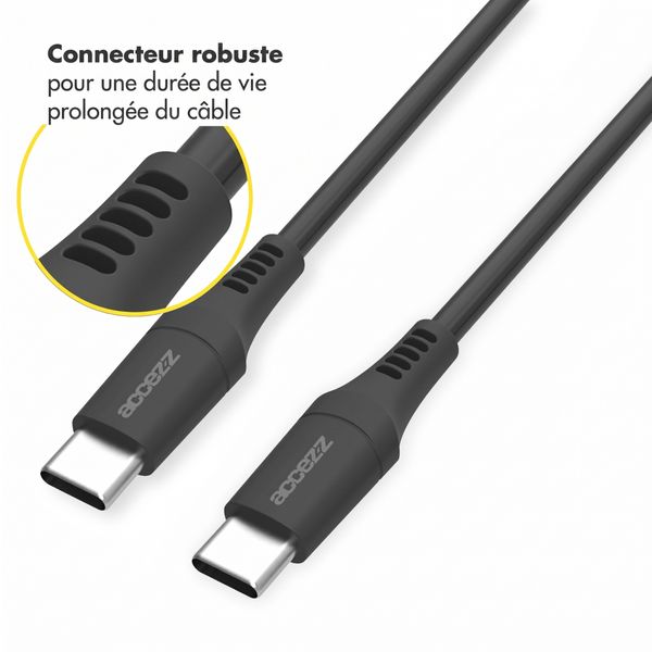 Accezz Câble USB-C vers USB-C - 1 mètre - Noir