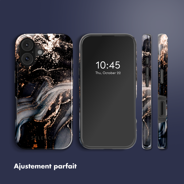 Selencia Coque arrière Vivid avec MagSafe Apple iPhone 17 - Chic Marble Black