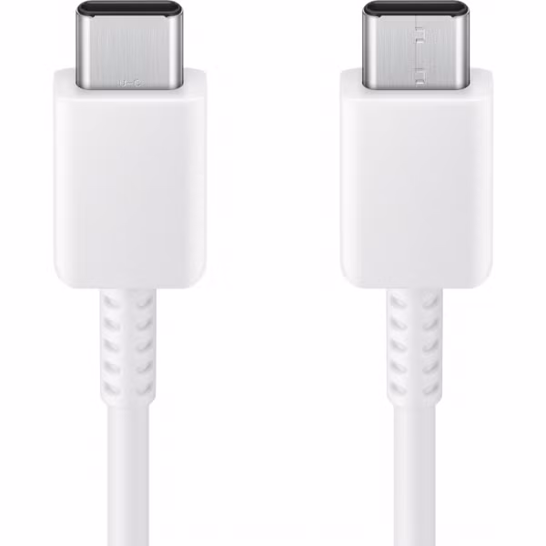Samsung Câble USB-C vers USB-C d'origine - 1,8 mètre - 25 watts + adaptateur de recharge rapide USB-C d'origine - 25 watts - Blanc