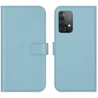 Selencia Étui portefeuille en cuir véritable Samsung Galaxy A52(s) (5G/4G) - Air Blue