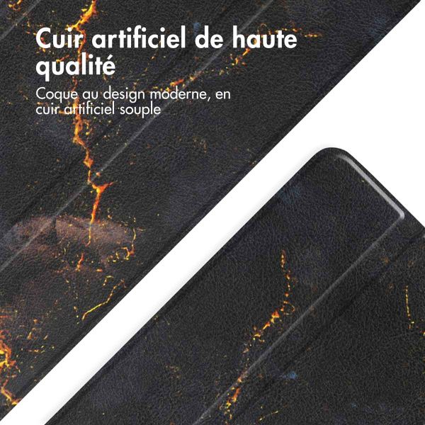 imoshion Coque tablette Design Trifold Apple iPad 6 (2018) 9.7 pouces / iPad 5 (2017) 9.7 pouces / Air 2 (2014)/Air 1 (2013) - Black Marble