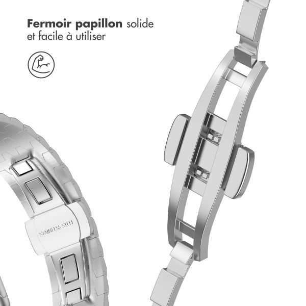Selencia Bracelet dragon en acier Apple Watch | 44/45/46/49 mm - Argent