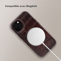 Selencia Coque arrière Croco avec MagSafe Apple iPhone 14 / 13 - Choco Brown