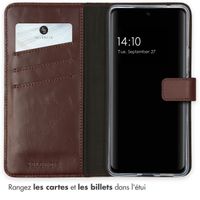 Selencia Étui portefeuille en cuir véritable Samsung Galaxy A53 - Marron