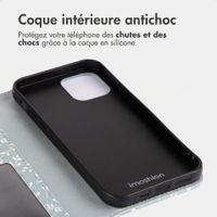 imoshion Étui de télephone portefeuille Design Apple iPhone 12 (Pro) - Smoke Green Flowers