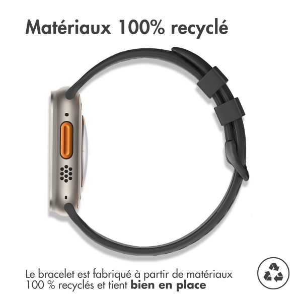imoshion Bracelet sport en silicone avec boucle Apple Watch | 44/45/46/49 mm - Black / Grey
