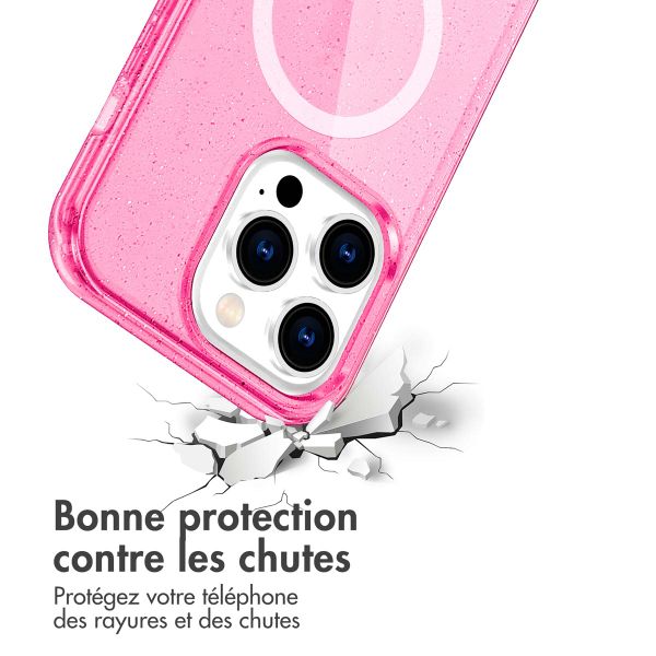 imoshion Coque Pailletée avec MagSafe Apple iPhone 14 Pro Max - Paillettes Rose