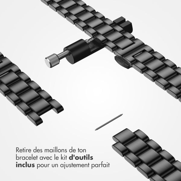 Selencia Bracelet à maillons fin en acier Apple Watch | 38/40/41/42 mm - Noir