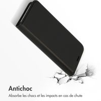 Accezz Étui de télephone Slim Folio en cuir de qualité supérieure Apple iPhone 12 (Pro) - Noir