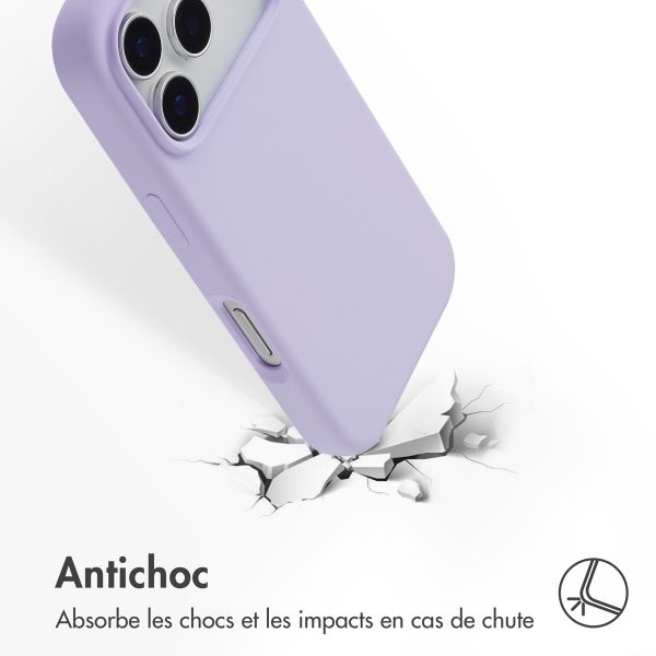 Accezz Coque Liquid Silicone avec MagSafe Apple iPhone 17 Pro - Lavender Gray