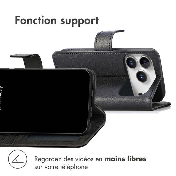 imoshion Étui de télephone portefeuille de luxe Apple iPhone 18 Pro Max / 17 Pro Max - Noir