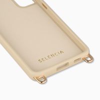 Selencia Coque arrière Rivièra avec MagSafe avec crochets amovibles Samsung Galaxy S23 FE - Milky Latte