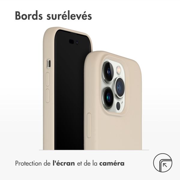 Accezz Coque Liquid Silicone Apple iPhone 14 Pro - Stone
