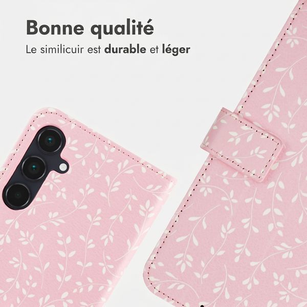 imoshion Étui de télephone portefeuille Design Samsung Galaxy A55 - Pink Bazaar Flowers