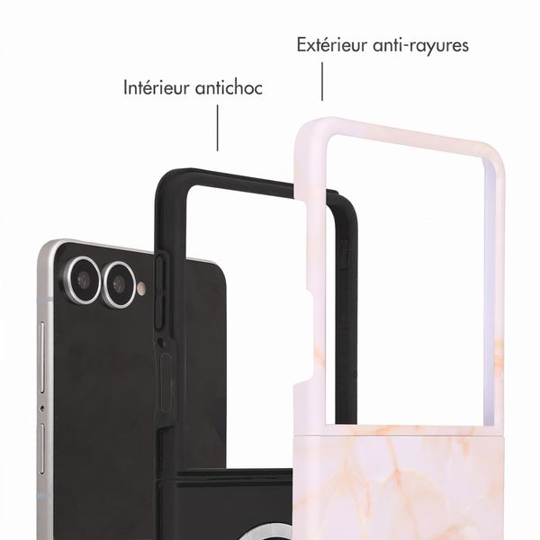 Selencia Coque arrière Vivid avec MagSafe Samsung Galaxy Z Flip 8 - Golden Beige Marble