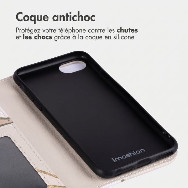 imoshion Étui de télephone portefeuille Design Apple iPhone SE (2022 / 2020) / 8 / 7 / 6(s) - Beige Graphic