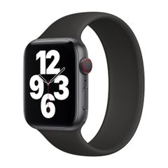 Apple Bracelet Boucle unique en Silicone Apple Watch | 44/45/46/49 mm - Taille 11 - Noir