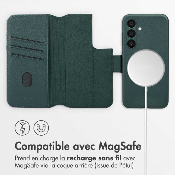Accezz Étui de télephone portefeuille en cuir 2-en-1 avec MagSafe Samsung Galaxy S24 - Cedar Green
