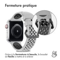 imoshion Bracelet sport en silicone avec boucle Apple Watch | 38/40/41/42 mm - Grey / Black