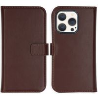 Selencia Étui portefeuille en cuir véritable Apple iPhone 15 Pro - Marron