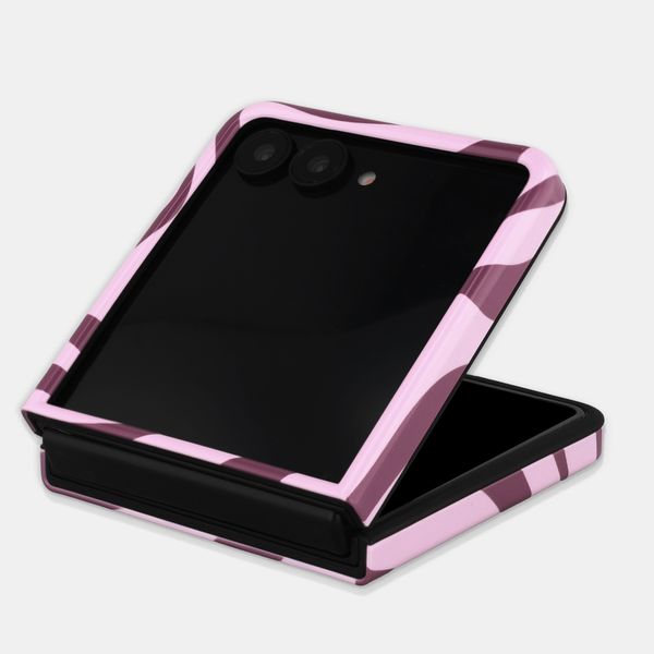 Selencia Coque arrière Vivid avec MagSafe Samsung Galaxy Z Flip 8 - Wavy Swirl Pink Plum