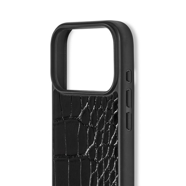iDeal of Sweden Coque MagSafe en cuir végétalien Apple iPhone 17 Pro Max - Black Croco