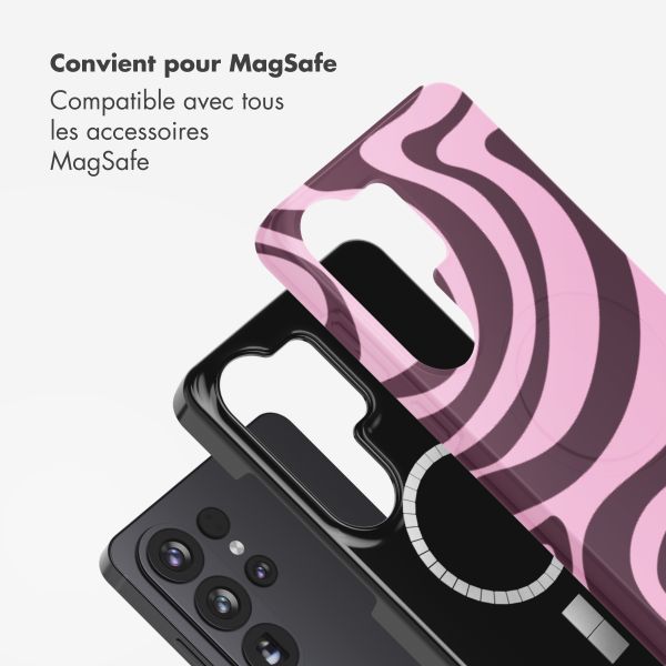 Selencia Coque arrière Vivid avec MagSafe Samsung Galaxy S26 Ultra - Wavy Swirl Pink Plum