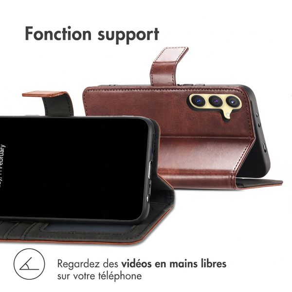 imoshion Étui de télephone portefeuille de luxe Samsung Galaxy S25 / S24 - Marron foncé