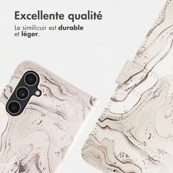 imoshion Étui de télephone portefeuille Design Samsung Galaxy A54 (5G) - Sandy Marble