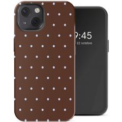 Selencia Coque arrière Vivid avec MagSafe Apple iPhone 13 - Happy Dots Chocolate