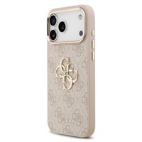 Guess Coque 4G Metal Logo Backcover Apple iPhone 17 Pro Max - Gold Edge - Pink