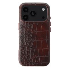 Selencia Coque arrière Croco avec MagSafe Apple iPhone 18 Pro Max / 17 Pro Max - Choco Brown